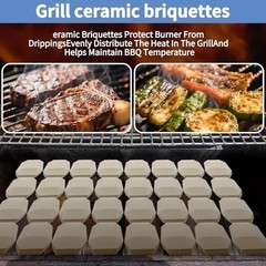 100Pcs Ceramic Briquettes Replacement for Alfresco Artisan Grill Parts