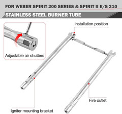 Spirit E210 Grill Replacement Parts 7635 Flavorizer Bars 69785 Burners for Weber