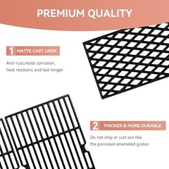 DGH450CRP Cooking Grates for Dyna-Glo Gril, Fits DGH450CRP-D 3PC-Grill Grates