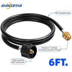 For QCC1 Type Gas Grill, Propane Hose Adapter 1lb to 20lb LP Tank Converter, 6FT