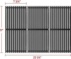 17″ Charbroil Grill Grates – Heavy-Duty, Non-Stick Cast Iron for Perfect Marks
