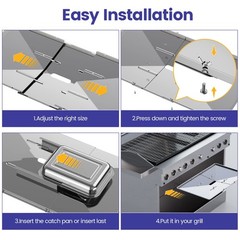 Geesta Grill Grease Tray Set, Stainless Steel Replacement 24-27inch