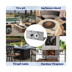 Skyflame 3/4 Inch Stainless Steel Fire Pit Gas Burner Spark Ignition Kit – In…