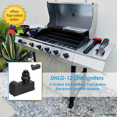 Grill Igniter Replacement 2 Outlet AAA Push Button Ignition Module for Charbroil