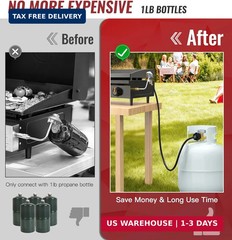 CALPOSE 6 Feet Propane Adapter Hose, 1lb to 20lb Adapter Converts 1lb Appliances