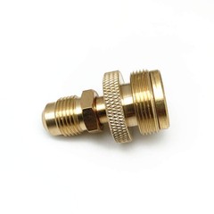 Acxico 2 pcs Grill Stove 1lb Propane Tank Regulator Adapter 3/8 inches, Brass