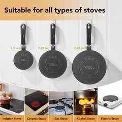 Stainless Steel Heat Diffuser for Electric Glass Gas Ceramic 7.87, Black
