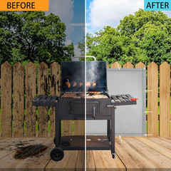 Heat Shield behind Grill Grey Fireproof Cover and Screen Protect Deck Railing fr