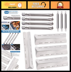 4-Pack Grill Parts Replacement – Heat Plates, Burners & Crossover Tubes for Kenm