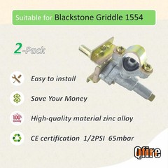 2-Pack Griddle Burner Valve for Blackstone 36 Gas Grill Griddle 1554 Replacement