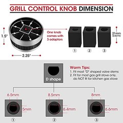 Grill Control Knob 4 Pack, Gas Burner Replacement, Chrome Plated Plastic with