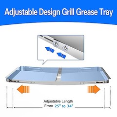 Grill Grease Tray Replacement for Dyna Glo with Catch Pan, Universal 25″-34″