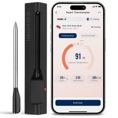 COSORI Wireless Meat Thermometer Digital, Bluetooth Food Stainless Steel