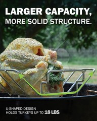 Rib and Roast Rack for Big Green Egg, Turkey Roasting Large, U-Roasting