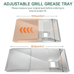 Universal Grease Tray with Catch Pan Replacement for Nexgrill Sliver Universal