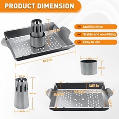 Upgraded Beer Can Chicken Holder for Grill Smoker Oven, Stainless Steel