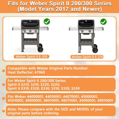 Heat Deflector for Weber Spirit II E210 E220 E310 S210 S310 Stainless Steel