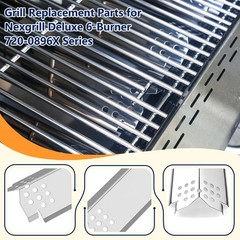 Stainless Cooking Grate,Heat Shield and Burner Kit 4-Burner kit SS, 720-0830