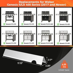 SUS304 Flavorizer Bars for Weber Genesis II E-410/E-415/E-435 Grills, 17″ Grill