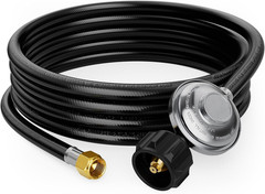 12FT Propane Hose with Regulator, Universal Gas Grill Regulator and Hose for Bla