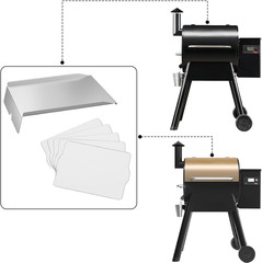 Grill Grease Tray Drip Pan Heat Baffle W/Bac507 Drip Tray Liners for Traeger