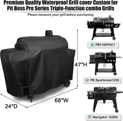 Pit Boss PB1100 PB1230 Grill Cover Heavy Duty Waterproof 600D Fade Resistant