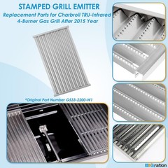 Stamped Emitter Grates 3Pcs 17 3/16 for Charbroil Tru-Infrared 4 Burner Grills