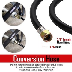 High Pressure Propane Regulator with Hose – 0-20 PSI Adjustable, 4 ft Length, QC