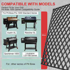 Cast Iron Grill Grates for Pit Boss Pro 1000 Series, Sear Grates Replacement for