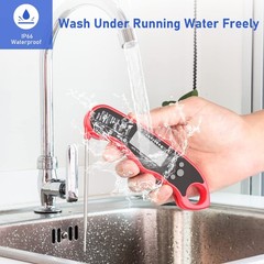 Lonicera Meat Thermometer Digital for Cooking Food. Waterproof & Instant Red