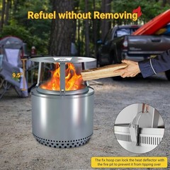 Upgraded Heat Deflector for Solo Stove Ranger 15’’, 304 Stainless Steel Heat …