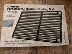 Vintage Charette Grill 20/40 Porcelainized Cast Iron Cooking Grid 18×12″