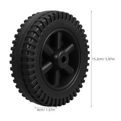 3Pcs Heavy Duty Replacement Wheels for Cart Black Hdpe Set