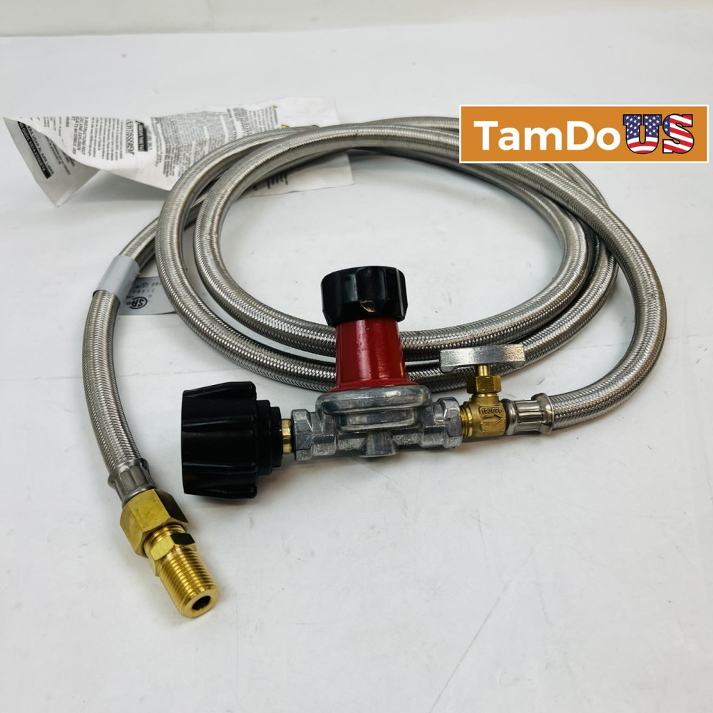 Stainless Steel Braided Propane Hose & Regulator Kit – BBQ, Heater, Fire Pit