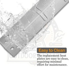 Set of Three Stainless Steel Heat Plates for 3 Burner Walmart Expert Grill Model