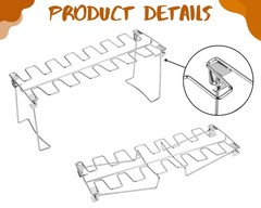 Victhur Chicken Leg Rack for Grill 2 Pack – 14 Slots Stainless Steel Silver