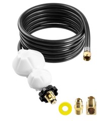 12 FT Propane Hose with 2-Stage Regulator, 3/8″ Fittings for RV Grill Heater-USA
