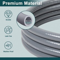 12 Feet 1/2″ ID Natural Gas Hose, Low Pressure LPG Hose with Quick Connect, f…