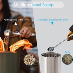 Heat Resistant Fireplace Tongs and Pellet Scoop for MesaXL Pellet Stove