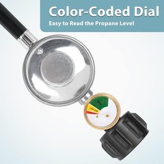 3.5FT Propane Regulator Hose with Gauge for BBQ Grill Patio Heater