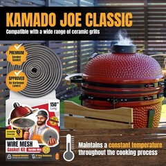 Mesh Gasket Kit Fit for Kamado Joe Classic – 150″ Fiberglass Gasket Replacement