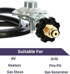 10FT Two Stage Propane Regulator Hose with Standard POL Connectionx3/8inch Flare