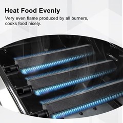 4 Pack Cast Iron Burners Replacement for Jenn-Air Gas Grill Models 720-0062, 720