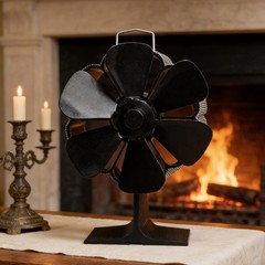Eco Heat Powered 6 Blade Wood Stove Fan Circulates Warm Air No Batteries