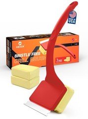 MEKER Grill Brush Bristle Free, Grill Cleaner Brush w/ 3 BBQ Replacement Heads
