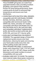 RJC008P Stainless Steel Grill Grates Replacement for RCS 32″ Blaze LTE & Summers