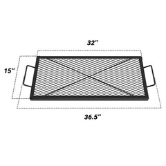 Fire Pit Grill Grate, Heavy-Duty Steel Cooking Grate with X-Marks Design for …