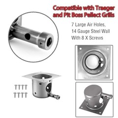 Fire Burn Pot Replacement Parts for Traeger & Pit Boss Wood Silver-Steel Kit