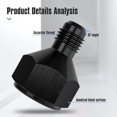 6AN Female to 4AN Male Flare Aluminum Black Hose Reducer Fitting 6AN-4AN-2PCS