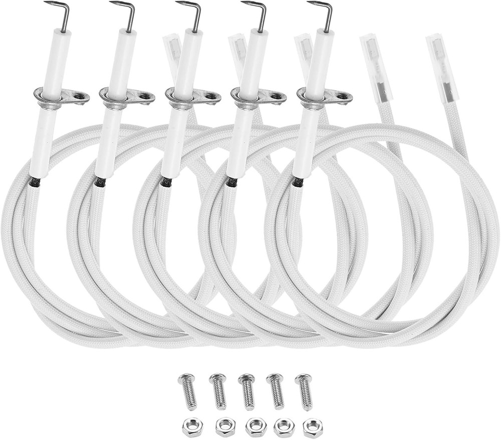 5PCS Grill Igniter Wire Kit & Ceramic Electrode Replacement Silver